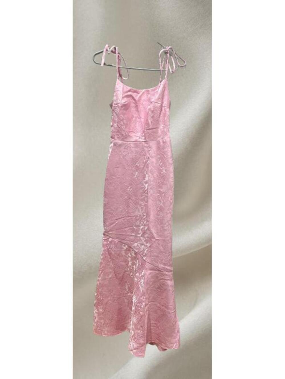 Women's Pink Body Hugging Floral Dress, Size
